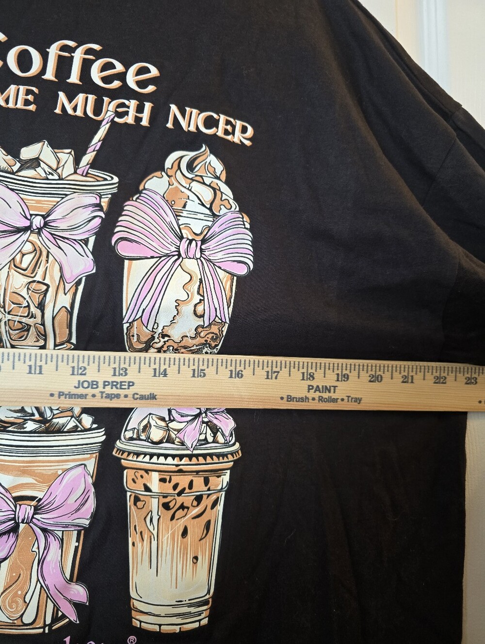 NWT Simply Southern 'Coffee Makes Me Much Nicer' Long Sleeve Tee - Black,Size XL - Picture 7 of 8